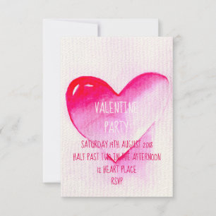 Aquarelle rose moderne Valentine party Invitation