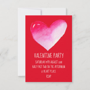 Aquarelle rose moderne Valentine party Invitation