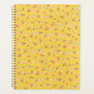 Aquarelle rose Motif Floral Jaune clair
