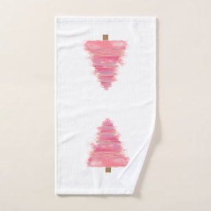 Aquarelle rose Noël Arbre Thé Plat