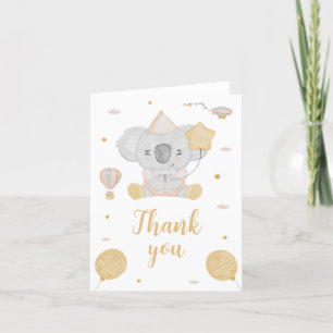 Aquarelle rose pâle Koala Ours Merci d'anniversair