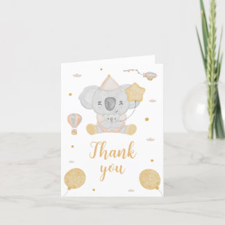 Aquarelle rose pâle Koala Ours Merci d'anniversair