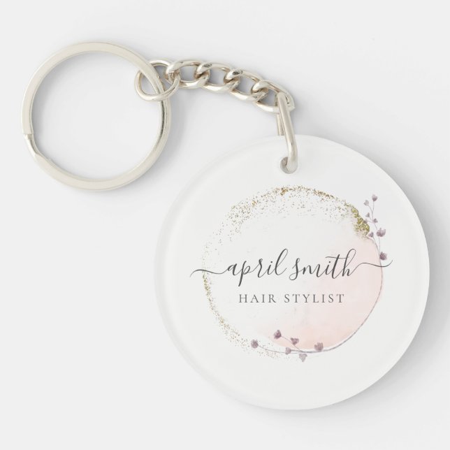 Aquarelle rose pâle Or Cercle Floral (Devant)