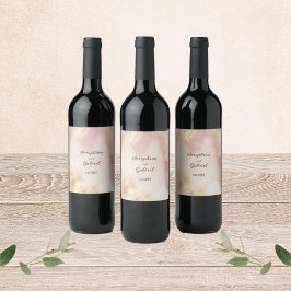 Aquarelle rose paradisiaque Mariage Étiquette bout