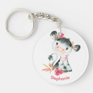 Aquarelle rose Petite vache
