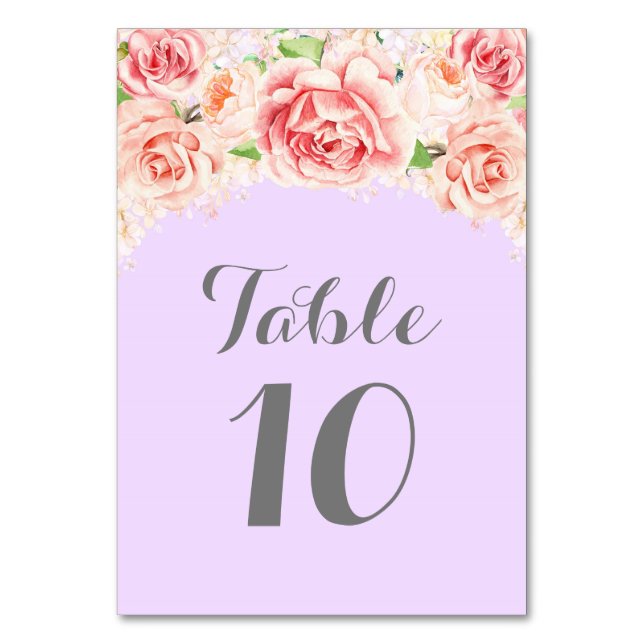 Aquarelle rose Purple Tableau Numéro Cartes (Par défaut)