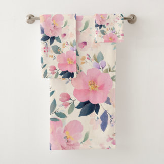 Aquarelle rose rose pâle et florale souple