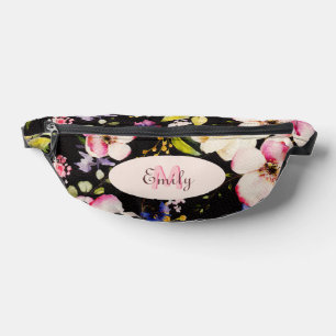 Aquarelle rose Roses jaunes sur noir, Monogramme