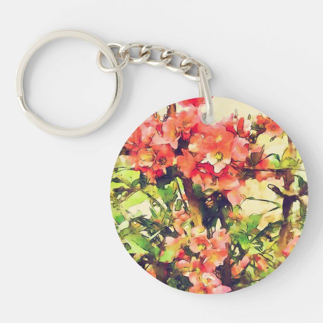 Aquarelle rose rouge Motif floral 1 (Devant)
