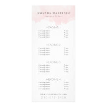 Aquarelle rose Salon Tarifs Menu Service