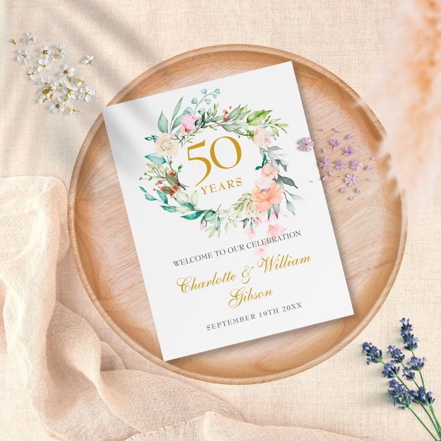 Aquarelle Rose verdure Floral Menu Choix RSVP (Créateur téléchargé)