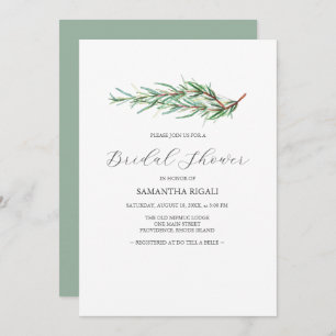 Aquarelle Rosemary Invitations de douche nuptiale