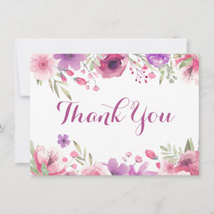 Aquarelle Roses Feuillage Floral Merci