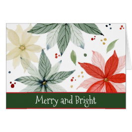 Aquarelle Rouge et Vert Poinsettie Noël