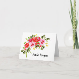 Aquarelle rouge rose Plié Floral