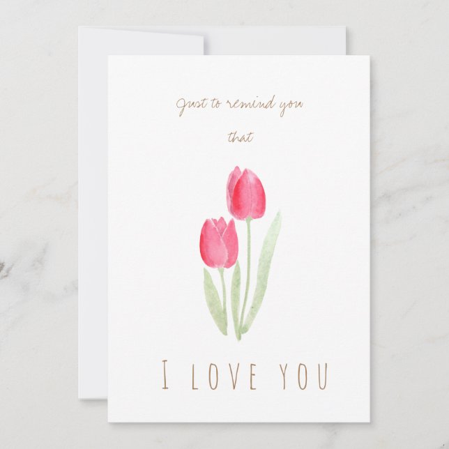 aquarelle rouge tulipes fleurs carte de voeux (Devant)
