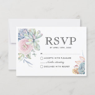 Aquarelle RSVP l'épousant vintage floral succulent