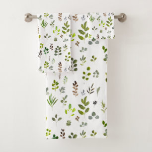 Aquarelle Russe Eucalyptus Feuille Motif