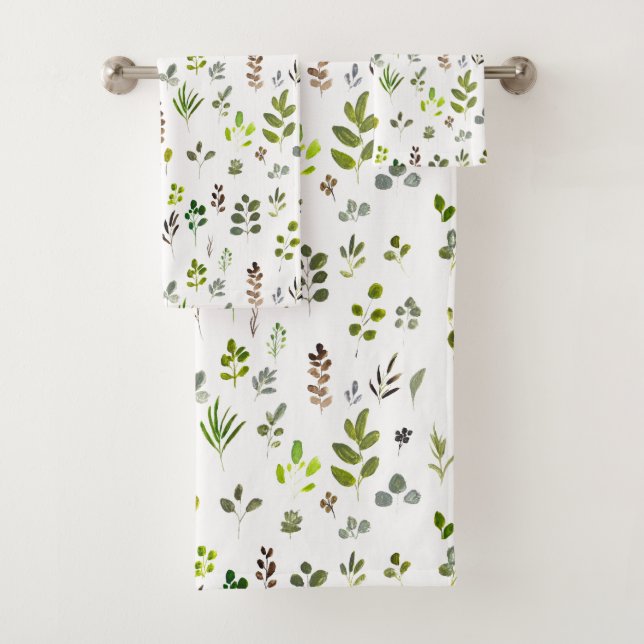 Aquarelle Russe Eucalyptus Feuille Motif (En situation)