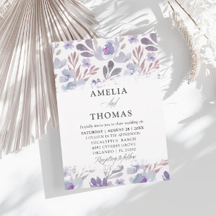 Aquarelle rustique Faire-part de mariage florale