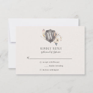 Aquarelle rustique Monogram Crest RSVP