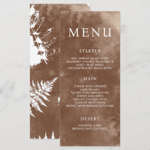 Aquarelle rustique vert sauvage Fern menu Mariage