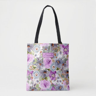 Aquarelle Sac fourre-tout à motifs floraux