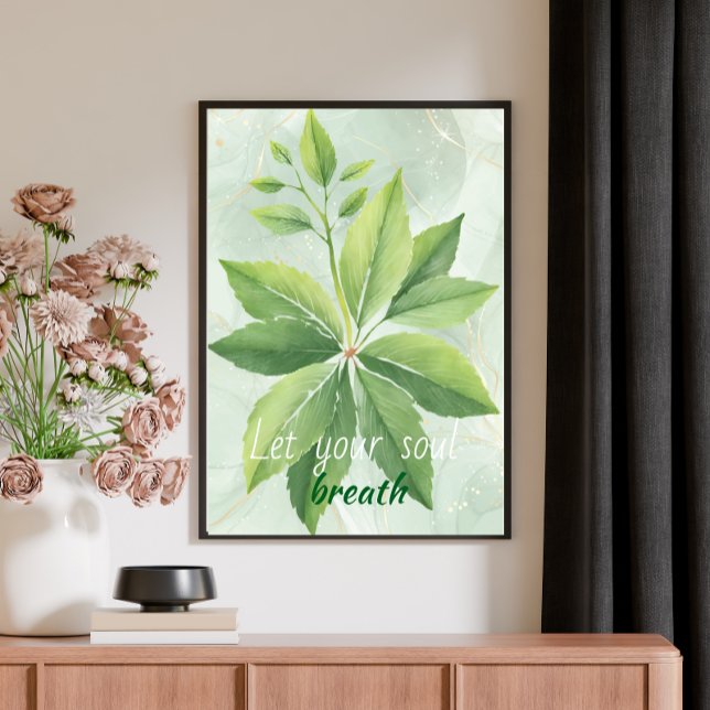 Aquarelle Sage Vert Feuille Poster botanique (Créateur téléchargé)