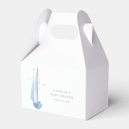 Aquarelle Sailboat Baby Dusche Ahoy Boy's Geschenkschachtel