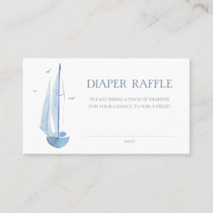Aquarelle Sailboat Babydusche Ahoy Boy's Diaper Visitenkarte