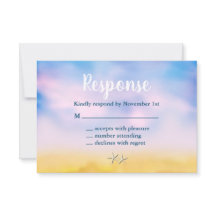 Aquarelle Sandy Toes Wedding RSVP - coucher de sol