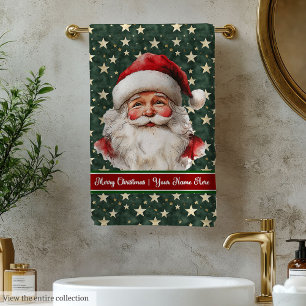 Aquarelle Santa Claus Ensemble de serviettes de ba