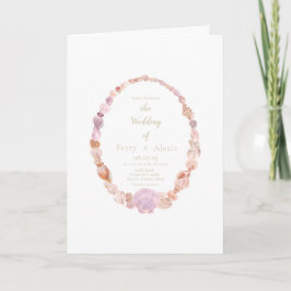 Aquarelle Sea Shell Invitation pliée