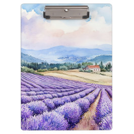 Aquarelle serene Lavendelfelder Klemmbrett