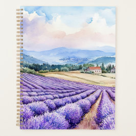 Aquarelle serene Lavendelfelder Planer