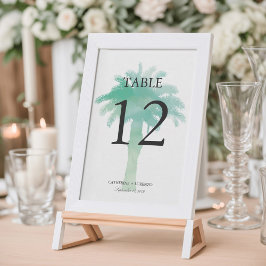 Aquarelle Serene Palm Tree | Numéro de table