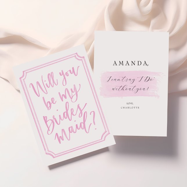 Aquarelle Serez-vous ma carte de proposition de fe (Bridesmaid Proposal Cards | Elegant & Modern Blush design | Personalized Bridesmaid Request)