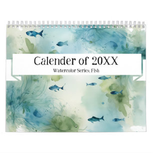 Aquarelle série : Calendrier de l'Aura de poisson