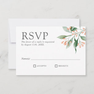 Aquarelle simple et élégante Mariage floral RSVP