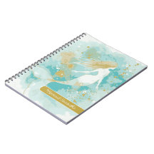 Aquarelle Sirène Carnet spiral personnel