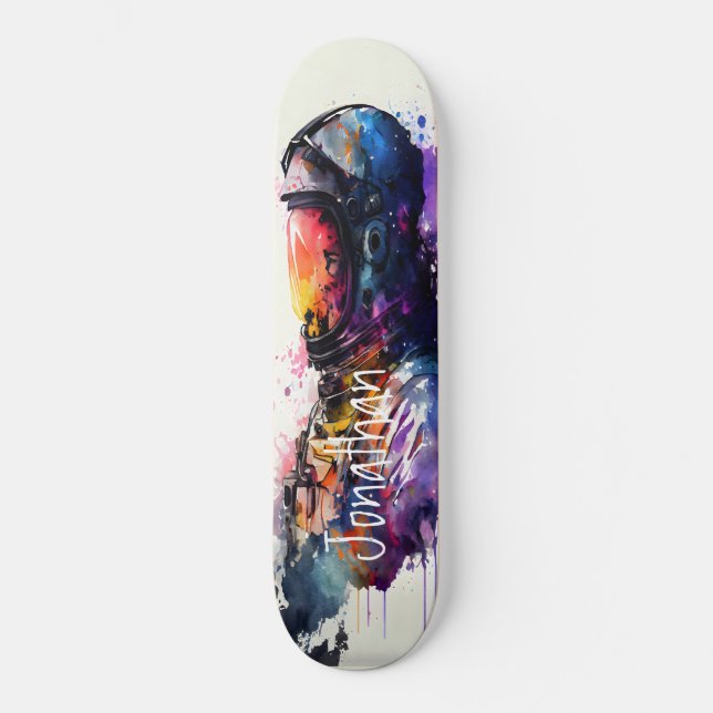 Aquarelle Skateboard Spaceman (Recto)