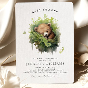 Aquarelle Sleeping Bear Baby shower Invitation