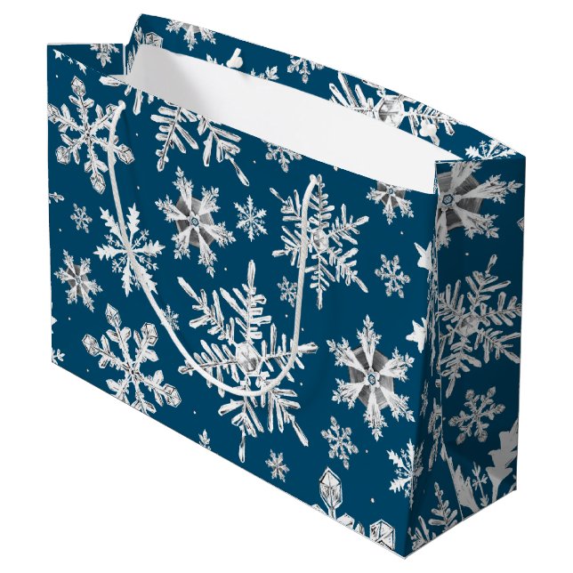 Aquarelle Snowflake Wrapper Grand sac cadeau (Dos Angle)