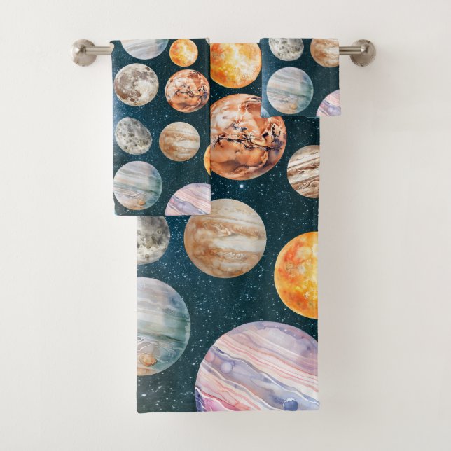 Aquarelle Solaire Planètes Espace (En situation)