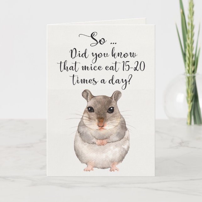 Aquarelle Souris Humour Bonne carte d'anniversaire (Devant)