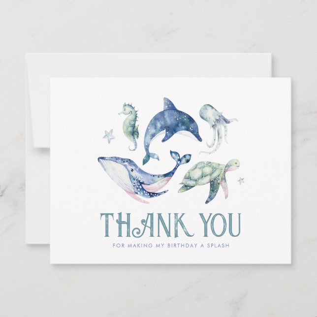 Aquarelle sous le Carte de remerciements plat de l (Devant)