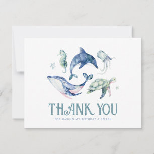 Aquarelle sous le Carte de remerciements plat de l