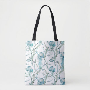 Aquarelle sous le Sac fourre-tout des méduses mari