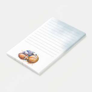 Aquarelle Sport Balls Lined Post-it Notes