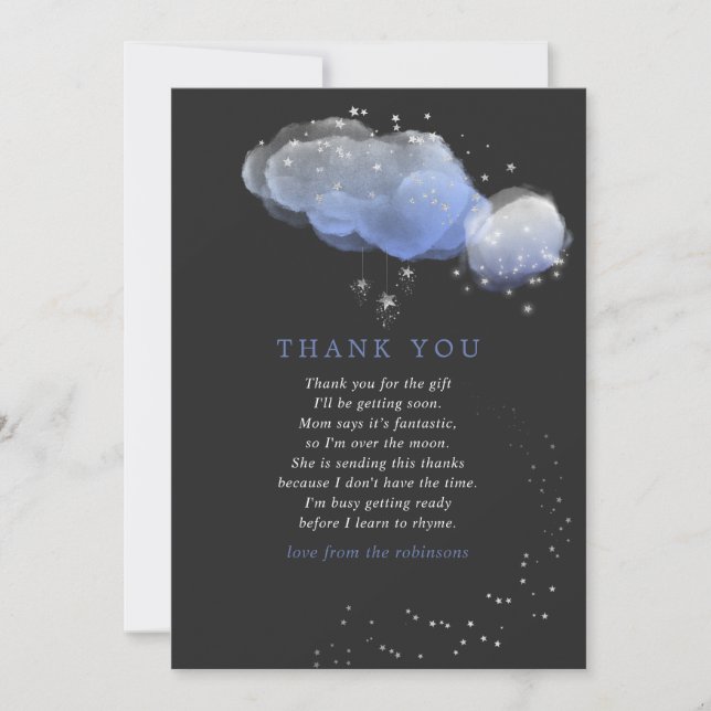 Aquarelle Stars de nuit Sky Baby shower Merci (Devant)